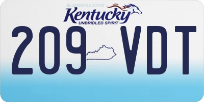 KY license plate 209VDT
