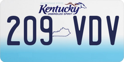 KY license plate 209VDV