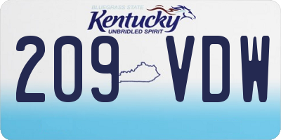 KY license plate 209VDW