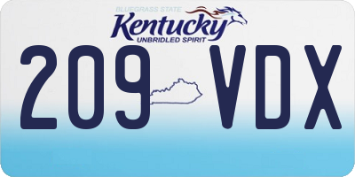 KY license plate 209VDX