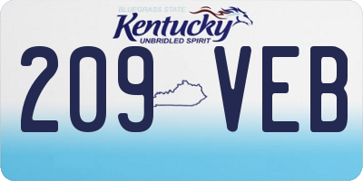 KY license plate 209VEB