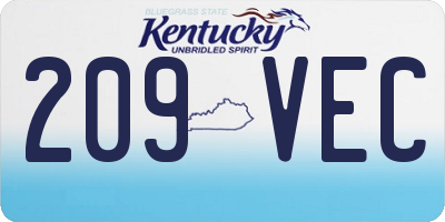 KY license plate 209VEC