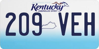 KY license plate 209VEH