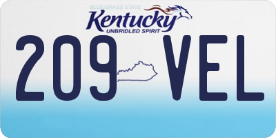 KY license plate 209VEL