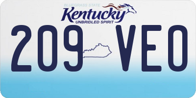 KY license plate 209VEO