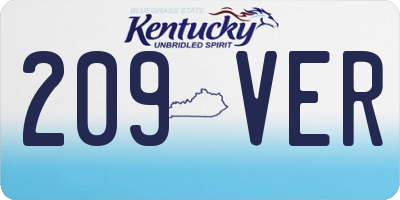 KY license plate 209VER