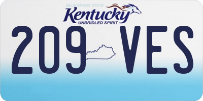 KY license plate 209VES