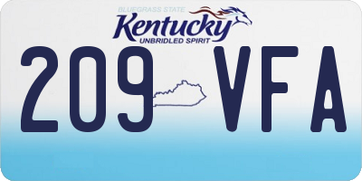 KY license plate 209VFA