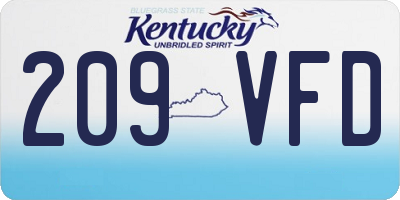 KY license plate 209VFD