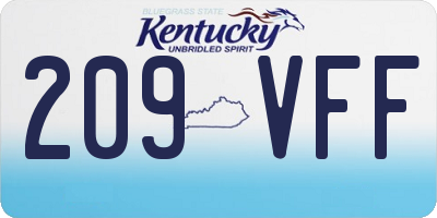 KY license plate 209VFF