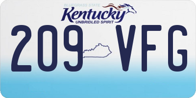 KY license plate 209VFG