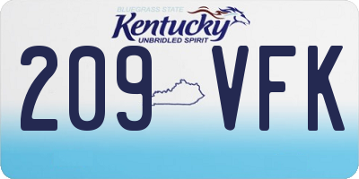 KY license plate 209VFK