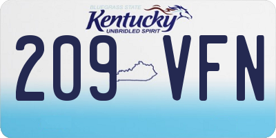 KY license plate 209VFN