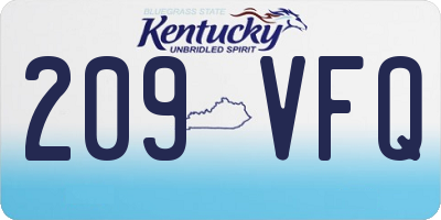 KY license plate 209VFQ