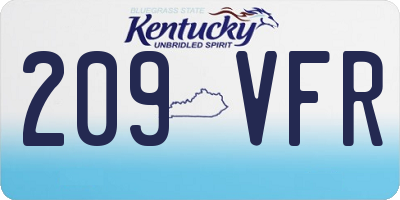 KY license plate 209VFR