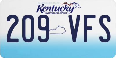 KY license plate 209VFS