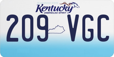 KY license plate 209VGC