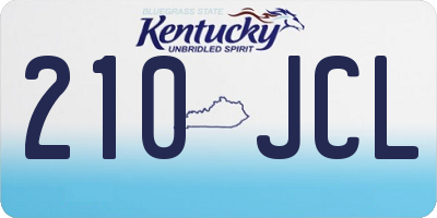 KY license plate 210JCL