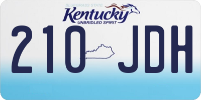 KY license plate 210JDH