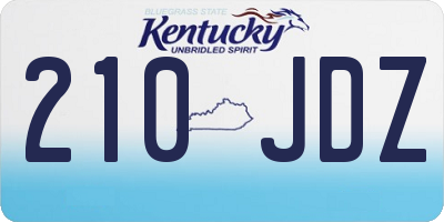 KY license plate 210JDZ