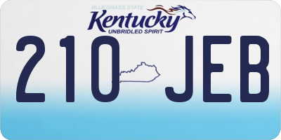 KY license plate 210JEB