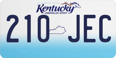 KY license plate 210JEC