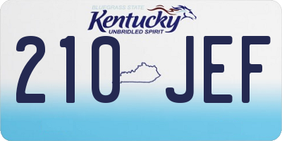 KY license plate 210JEF