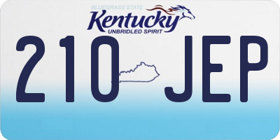 KY license plate 210JEP