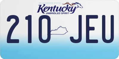 KY license plate 210JEU