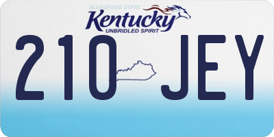 KY license plate 210JEY