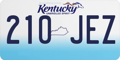KY license plate 210JEZ