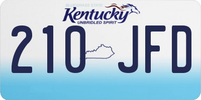 KY license plate 210JFD