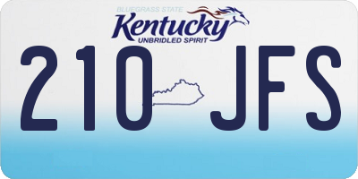 KY license plate 210JFS