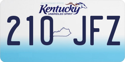 KY license plate 210JFZ