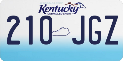 KY license plate 210JGZ