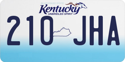 KY license plate 210JHA