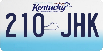 KY license plate 210JHK
