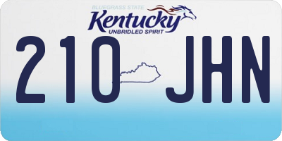KY license plate 210JHN