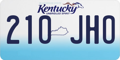 KY license plate 210JHO