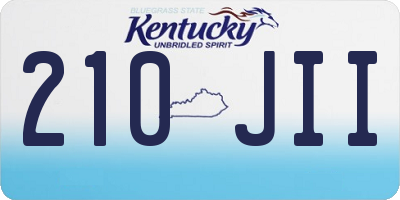 KY license plate 210JII