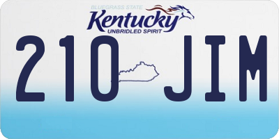 KY license plate 210JIM