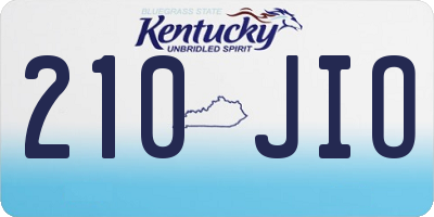 KY license plate 210JIO