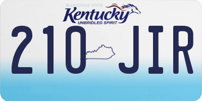 KY license plate 210JIR