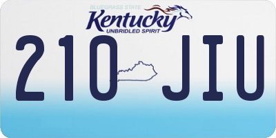 KY license plate 210JIU