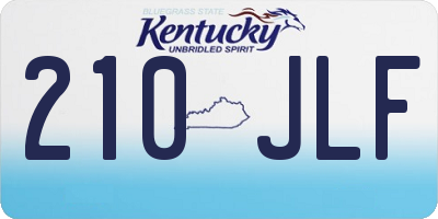 KY license plate 210JLF