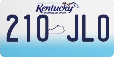 KY license plate 210JLO