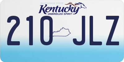 KY license plate 210JLZ