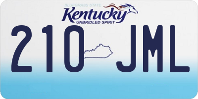 KY license plate 210JML