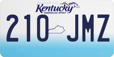 KY license plate 210JMZ