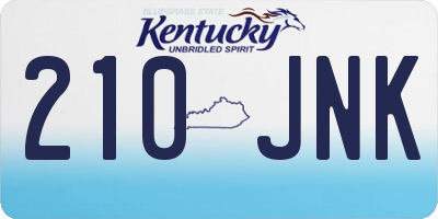KY license plate 210JNK